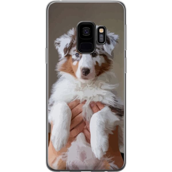 Kompatibelt Mobilskal till Samsung Galaxy S9 Hundvalp illustration – Söt fluffig valp i porträttdesign med blå ögon Kompatibelt Mobilskal till Samsung Galaxy S9 Hundvalp illustration – Söt fluffig valp i porträttdesign med blå ögon