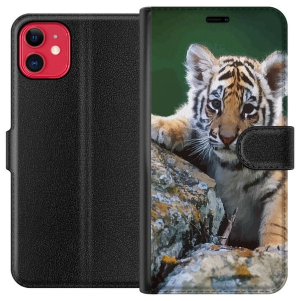 Kompatibel Tegnebogsetui til Apple iPhone 11 Tiger Kompatibel Tegnebogsetui til Apple iPhone 11 Tiger