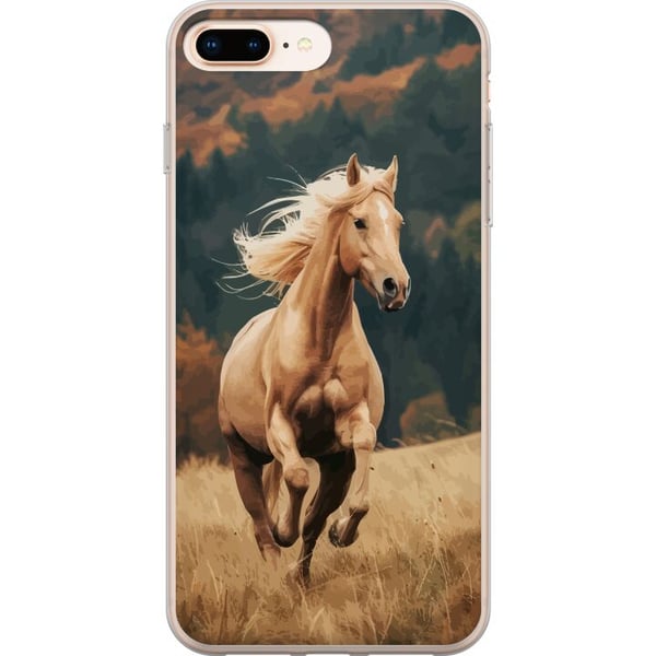 Kompatibel Mobilcover til Apple iPhone 8 Plus Løbende Hest Kompatibel Mobilcover til Apple iPhone 8 Plus Løbende Hest