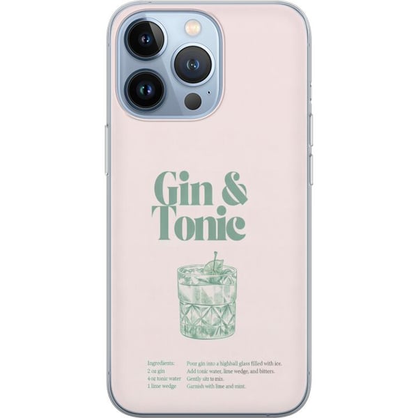 Kompatibelt Mobilskal till Apple iPhone 13 Pro Gin och tonic i stilren retroillustration