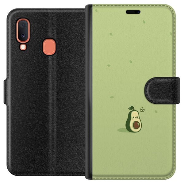 Kompatibelt Lommeboketui til Samsung Galaxy A20e Søt avokadodesign i grønt, søt moderne illustrasjon som sprer glede og frisk energi Kompatibelt Lommeboketui til Samsung Galaxy A20e Søt avokadodesign i grønt, søt moderne illustrasjon som sprer glede og frisk energi