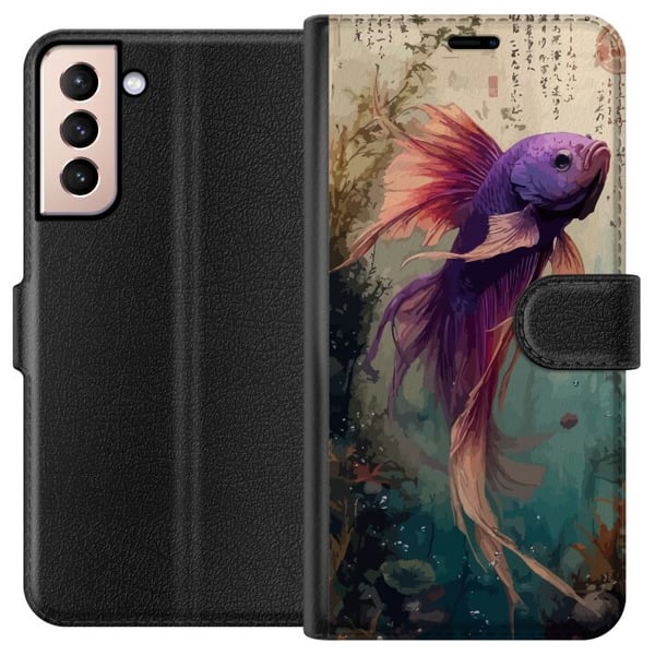Kompatibelt Lommeboketui til Samsung Galaxy S21 Asiatisk koifisk japansk akvarium