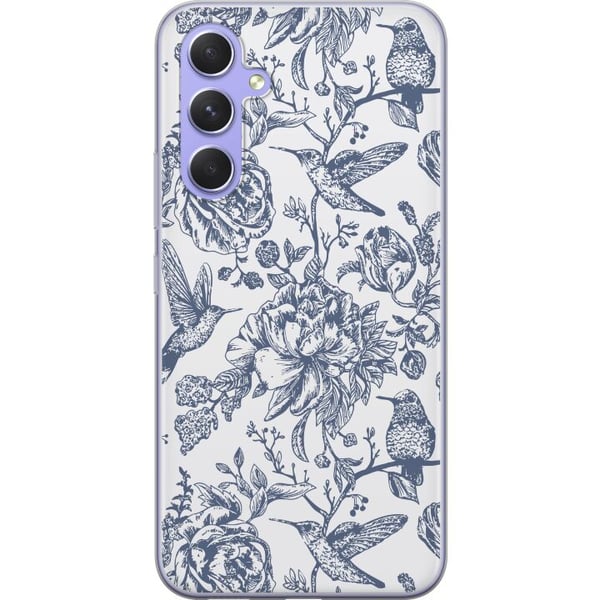 Kompatibelt Mobilskal till Samsung Galaxy A54 Blomster & Fåglar – romantiskt mönster i vintage-stil