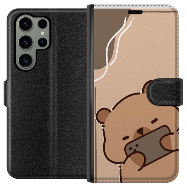 Kompatibel Tegnebogsetui til Samsung Galaxy S23 Ultra Lazy Bear Chill Mode Sød bjørn, der ligger med mobilen på beige baggrund i en rolig, afslappet Kompatibel Tegnebogsetui til Samsung Galaxy S23 Ultra Lazy Bear Chill Mode Sød bjørn, der ligger med mobilen på beige baggrund i en rolig, afslappet