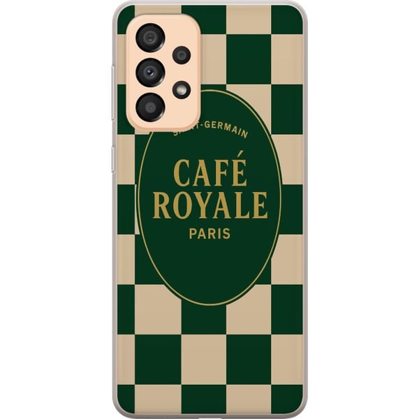 Yhteensopiva Puhelinkuori Samsung Galaxy A33 5G Vintage kahvilajuliste Paris Café Royale ranskalainen kahvilogo Saint Germain retro keittiön seinätai