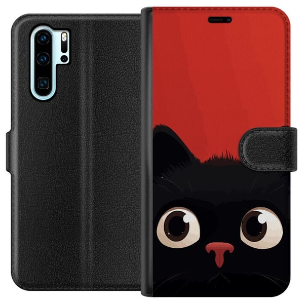 Kompatibel Tegnebogsetui til Huawei P30 Pro Livlig Kat