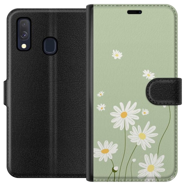 Kompatibel Tegnebogsetui til Samsung Galaxy A40 Præstekraver - blomstret mønster i svensk sommerstil
