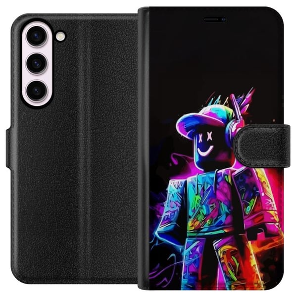 Kompatibel Tegnebogsetui til Samsung Galaxy S23+ Roblox Neon Player Farverig Roblox-figur i neonfarver mod sort baggrund i moderne gamingstil Kompatibel Tegnebogsetui til Samsung Galaxy S23+ Roblox Neon Player Farverig Roblox-figur i neonfarver mod sort baggrund i moderne gamingstil