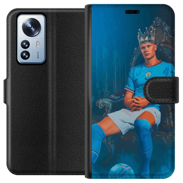 Kompatibelt Plånboksfodral till Xiaomi 12 Pro Erling Haaland Manchester City fotboll poster Norway striker forward Premier League målskytt king art