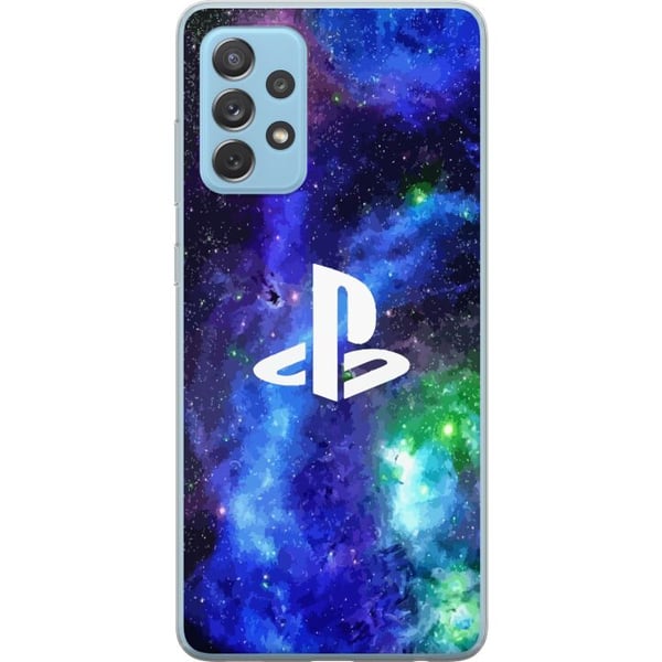 Kompatibelt Mobildeksel til Samsung Galaxy A52 5G PlayStation-logo mot galaksebakgrunn kosmisk gamingdesign for gamere og konsollfans Kompatibelt Mobildeksel til Samsung Galaxy A52 5G PlayStation-logo mot galaksebakgrunn kosmisk gamingdesign for gamere og konsollfans
