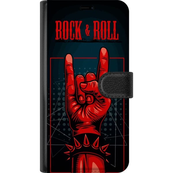 Kompatibel Tegnebogsetui til Apple iPhone 11 Rock & Roll-design – Rødt og sort motiv med klassisk hardrocktema