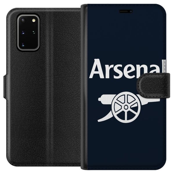 Kompatibelt Plånboksfodral till Samsung Galaxy S20+ Arsenal logga i mörkblått vitt klassiskt fotbollsmotiv för Premier League fans