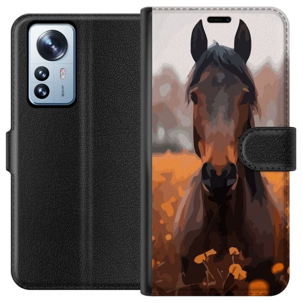 Kompatibel Tegnebogsetui til Xiaomi 12 Pro Efterårets Hest