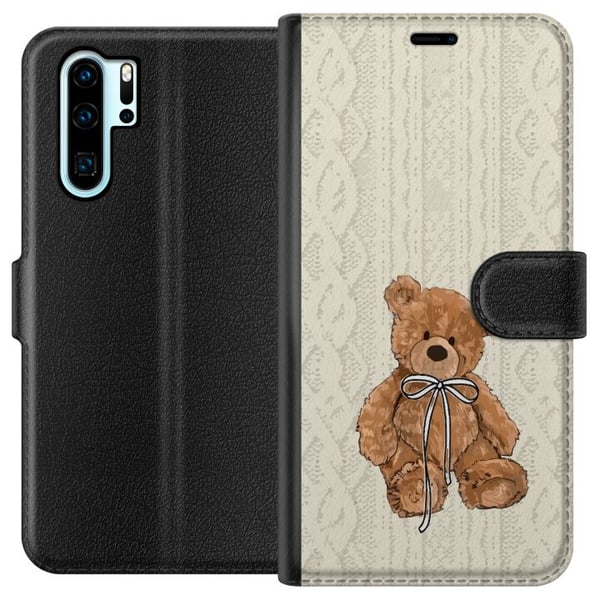 Kompatibel Tegnebogsetui til Huawei P30 Pro Lille Teddy – klassisk teddy i enkel design