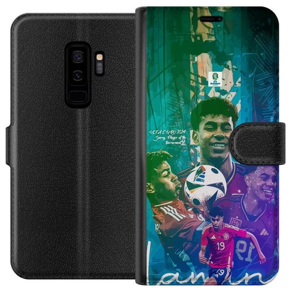 Kompatibelt Plånboksfodral till Samsung Galaxy S9+ Lamine Yamal fotbollsmotiv med Barcelona och Spanieninspiration i färgstark stil