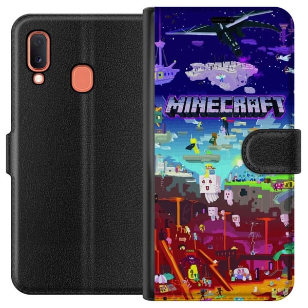 Kompatibelt Plånboksfodral till Samsung Galaxy A20e Minecraft