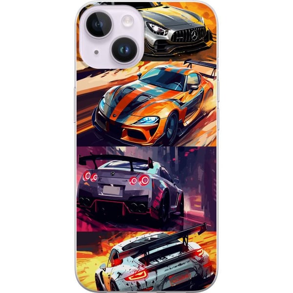 Yhteensopiva Puhelinkuori Apple iPhone 14 Ralli kuume - vauhdikas teema ralliautoilla