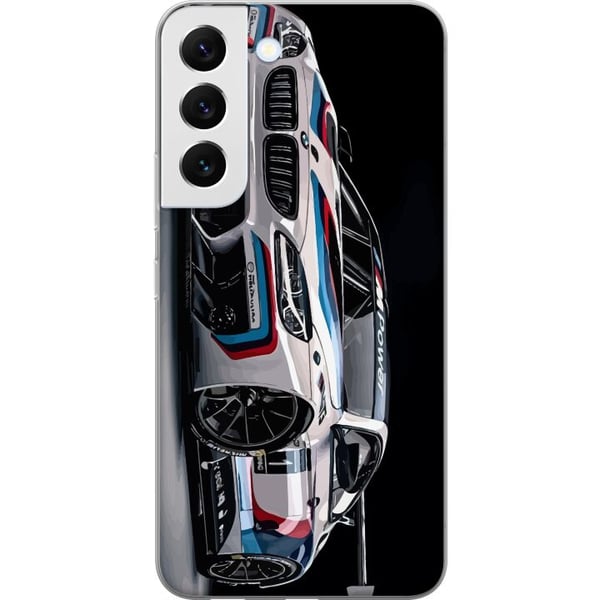 Kompatibelt Mobilskal till Samsung Galaxy S22 5G BMW M Power illustration – Sportbil i vit racingdesign närbild konst