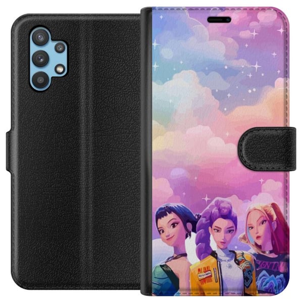 Kompatibelt Plånboksfodral till Samsung Galaxy A32 5G Färgglad pop girl trio med futuristisk stil och pastellhimmel modern ungdomlig illustration Kompatibelt Plånboksfodral till Samsung Galaxy A32 5G Färgglad pop girl trio med futuristisk stil och pastellhimmel modern ungdomlig illustration