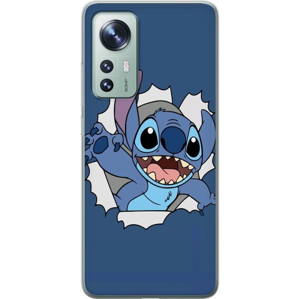 Kompatibel Mobilcover til Xiaomi 12 Disney Stitch Lilo og Stitch blå figur sød alien kawaii tegneseriefigur sjov plakat retro design