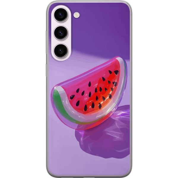 Kompatibel Mobilcover til Samsung Galaxy S23+ Vandmelon i glasstil mod lilla baggrund, frisk sommerlig design med saftigt og moderne udtryk Kompatibel Mobilcover til Samsung Galaxy S23+ Vandmelon i glasstil mod lilla baggrund, frisk sommerlig design med saftigt og moderne udtryk