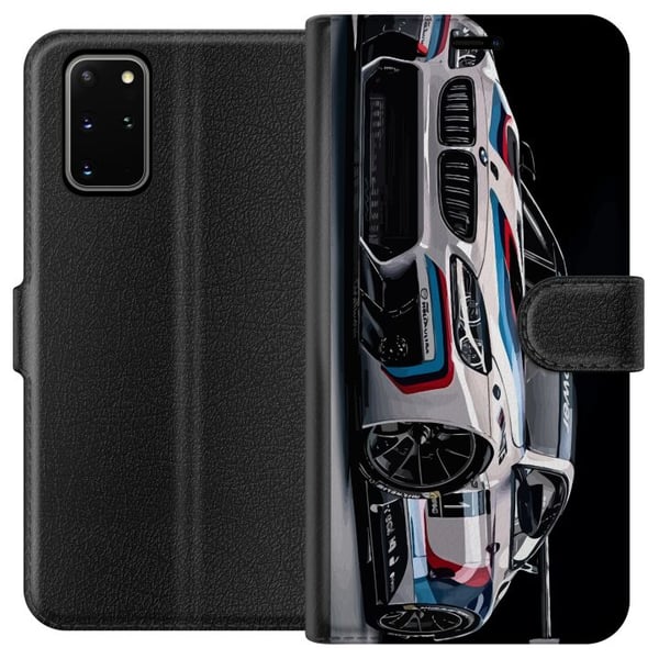 Kompatibelt Plånboksfodral till Samsung Galaxy S20+ BMW M Power illustration – Sportbil i vit racingdesign närbild konst