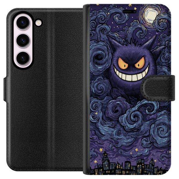 Kompatibel Tegnebogsetui til Samsung Galaxy S23 Pokémon Gengar-illustration – Mørkt motiv med stjernehimmel og bykunst Kompatibel Tegnebogsetui til Samsung Galaxy S23 Pokémon Gengar-illustration – Mørkt motiv med stjernehimmel og bykunst