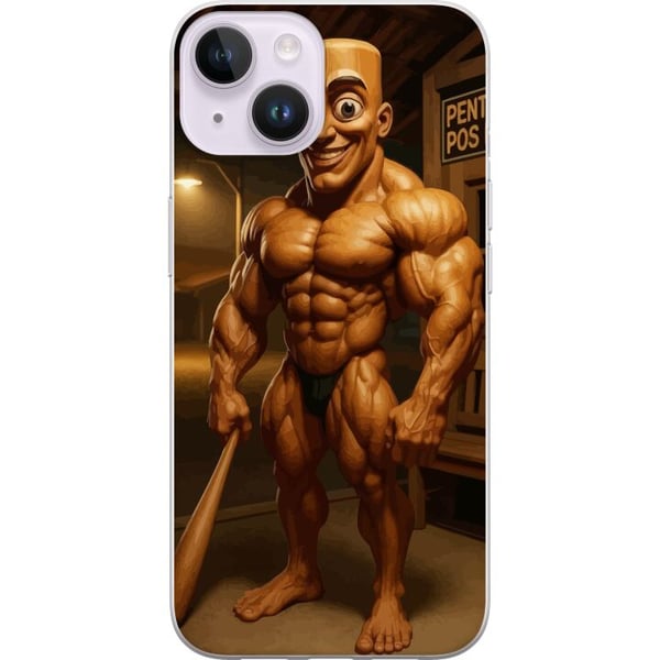 Kompatibel Mobilcover til Apple iPhone 14 Plus Italiensk Brainrot-illustration – Humoristisk træfigur i unik kunststil
