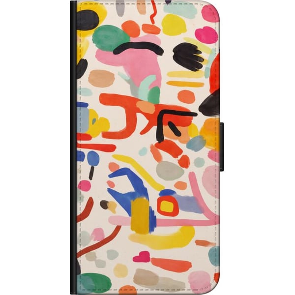 Kompatibelt Plånboksfodral till Samsung Galaxy A20s Lekfull färgexplosion i modern abstrakt stil