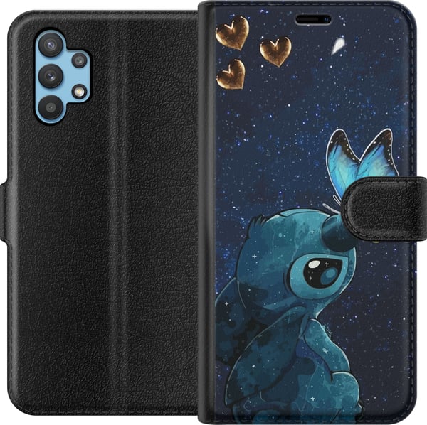 Yhteensopiva Lompakkokotelo Samsung Galaxy A32 5G Stitch perhonen