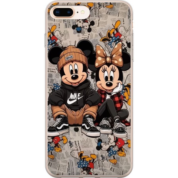 Kompatibel Mobilcover til Apple iPhone 8 Plus Tegnet museduo i streetwear med kasketter sneakers urban illustration Kompatibel Mobilcover til Apple iPhone 8 Plus Tegnet museduo i streetwear med kasketter sneakers urban illustration