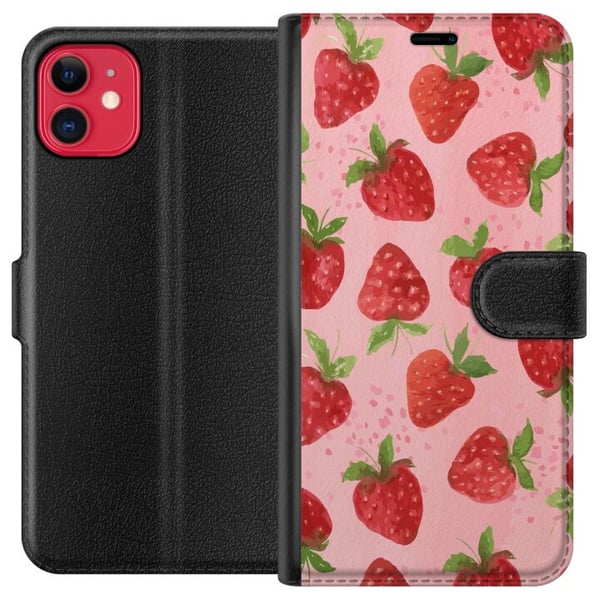 Kompatibel Tegnebogsetui til Apple iPhone 11 Jordbærdrømme - Retro-stil jordbærmønster Kompatibel Tegnebogsetui til Apple iPhone 11 Jordbærdrømme - Retro-stil jordbærmønster