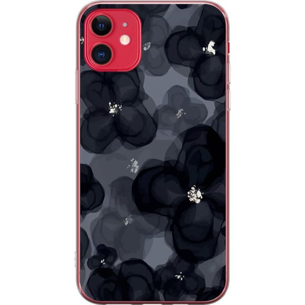 Kompatibel Mobilcover til Apple iPhone 11 Abstrakt mørkt blomstermønster i sortgrå toner med en elegant, dramatisk og moderne følelse