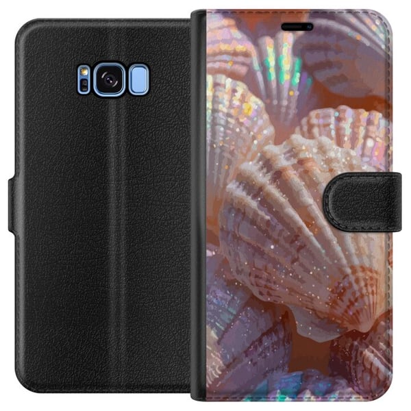 Kompatibelt Plånboksfodral till Samsung Galaxy S8 Snäckskal glittrande design i pastell och skimrande nyanser inspirerad av hav strand och sommarens