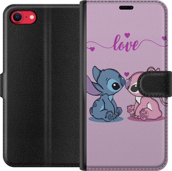 Kompatibel Tegnebogsetui til Apple iPhone SE (2020) Lilo & Stitch – Angel Edition