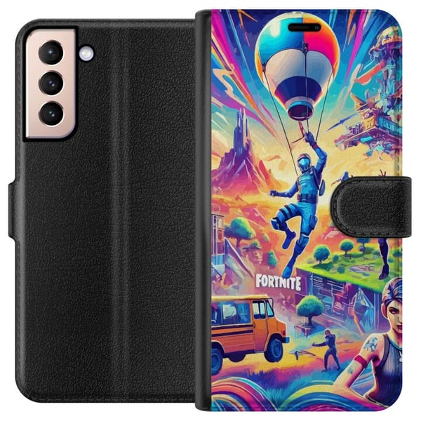 Kompatibelt Lommeboketui til Samsung Galaxy S21 Fortnite vs Minecraft