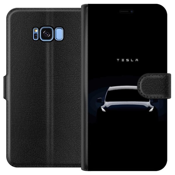 Kompatibelt Plånboksfodral till Samsung Galaxy S8 Tesla Kompatibelt Plånboksfodral till Samsung Galaxy S8 Tesla