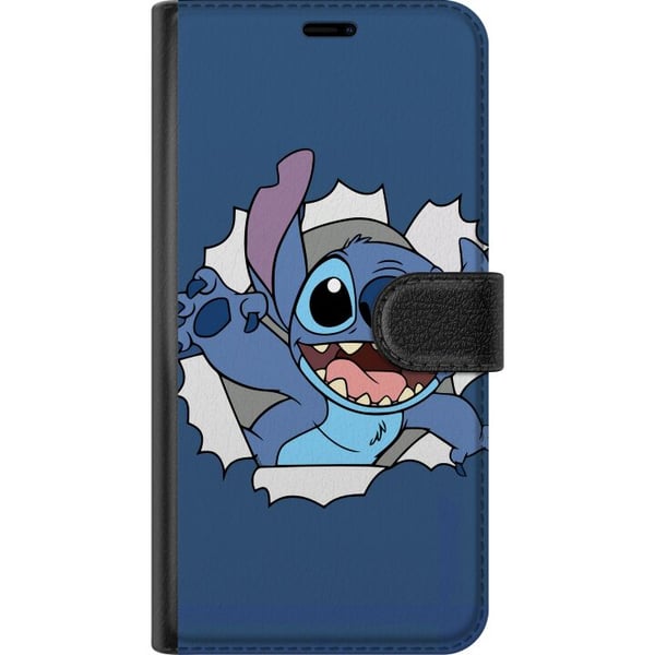 Kompatibelt Lommeboketui til Samsung Galaxy A20e Disney Stitch Lilo og Stitch blå figur søt alien kawaii tegneseriefigur morsom poster retro design