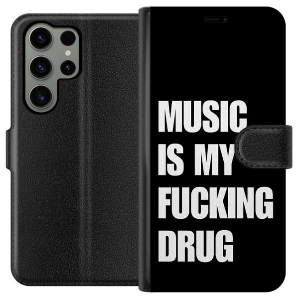 Kompatibelt Lommeboketui til Samsung Galaxy S23 Ultra Tydelig svart bakgrunn med sterk hvit tekst som uttrykker lidenskap for musikk i en kraftfull, Kompatibelt Lommeboketui til Samsung Galaxy S23 Ultra Tydelig svart bakgrunn med sterk hvit tekst som uttrykker lidenskap for musikk i en kraftfull,