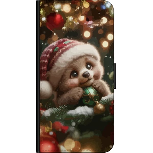 Kompatibel Tegnebogsetui til OnePlus 9 Pro Julesovende bjørn kugler sød bjørn hyggelige lys jul kawaii varm højtid sød vinter plakat