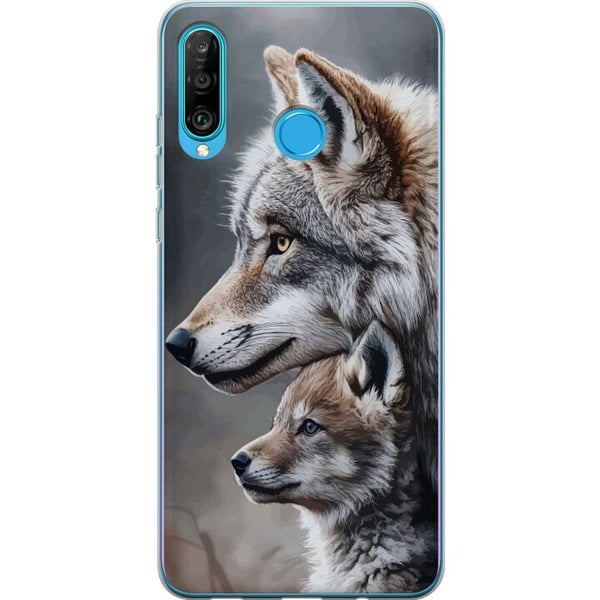 Kompatibel Mobilcover til Huawei P30 lite Ulve Vild Natur Dyr Mystisk