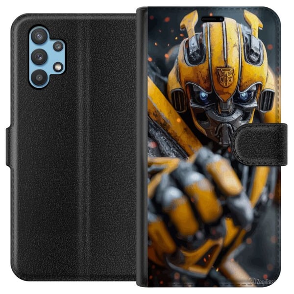 Kompatibelt Plånboksfodral till Samsung Galaxy A32 5G Bumblebee Transformers gul robot mecha sci fi action warrior detailed cyberpunk hero motiv post Kompatibelt Plånboksfodral till Samsung Galaxy A32 5G Bumblebee Transformers gul robot mecha sci fi action warrior detailed cyberpunk hero motiv post