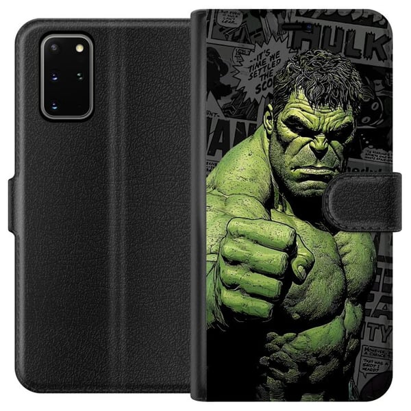 Kompatibelt Plånboksfodral till Samsung Galaxy S20+ Hulk motiv i serietidningsstil kraftfull design med gröna nyanser för Marvel och superhjältefans