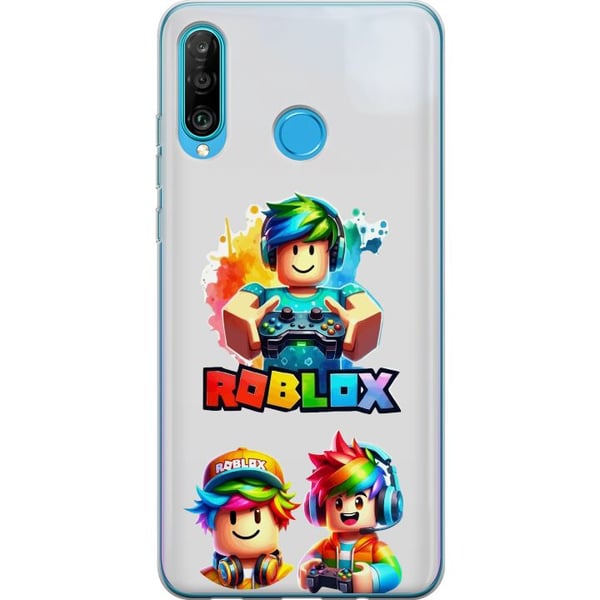 Kompatibelt Mobilskal till Huawei P30 lite Roblox Rainbow Gamer Design färgstark spelvärld med karaktärer i regnbågsfärger fylld av glädje och kreati