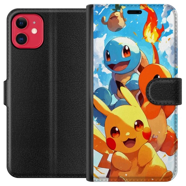 Kompatibel Tegnebogsetui til Apple iPhone 11 Pocket Creatures - inspireret af Pokémon uden at nævne navnet Kompatibel Tegnebogsetui til Apple iPhone 11 Pocket Creatures - inspireret af Pokémon uden at nævne navnet
