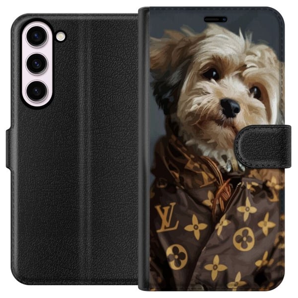 Kompatibel Tegnebogsetui til Samsung Galaxy S23+ Lille hund i luksusjakke, elegant og sjovt design til modeelskere og hundeejere med stil Kompatibel Tegnebogsetui til Samsung Galaxy S23+ Lille hund i luksusjakke, elegant og sjovt design til modeelskere og hundeejere med stil