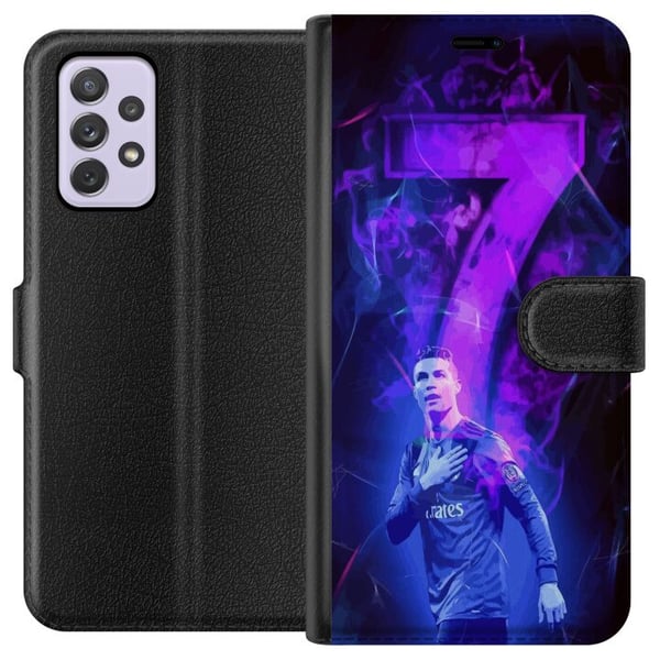 Kompatibel Tegnebogsetui til Samsung Galaxy A52s 5G Ronaldo 7 - Fodboldlegende i Handling for Fans