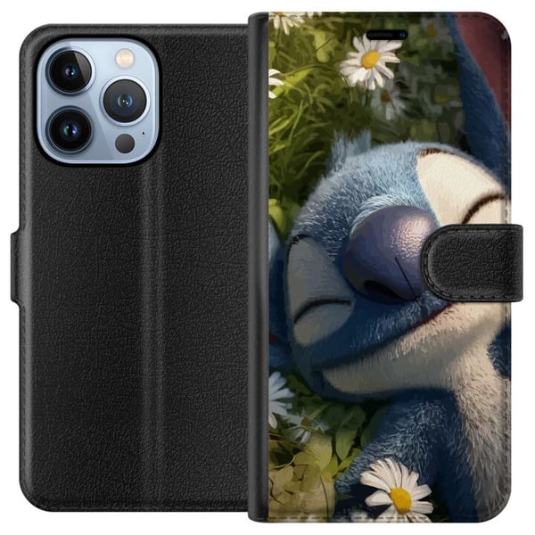Yhteensopiva Lompakkokotelo Apple iPhone 13 Pro Keppostelevä sininen fantasiaolento tummaa taustaa vasten humoristinen ilmaus