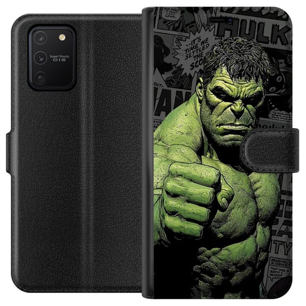 Kompatibelt Lommeboketui til Samsung Galaxy S10 Lite Hulk-motiv i tegneseriestil, kraftfullt design med grønne nyanser for Marvel- og superheltfans Kompatibelt Lommeboketui til Samsung Galaxy S10 Lite Hulk-motiv i tegneseriestil, kraftfullt design med grønne nyanser for Marvel- og superheltfans