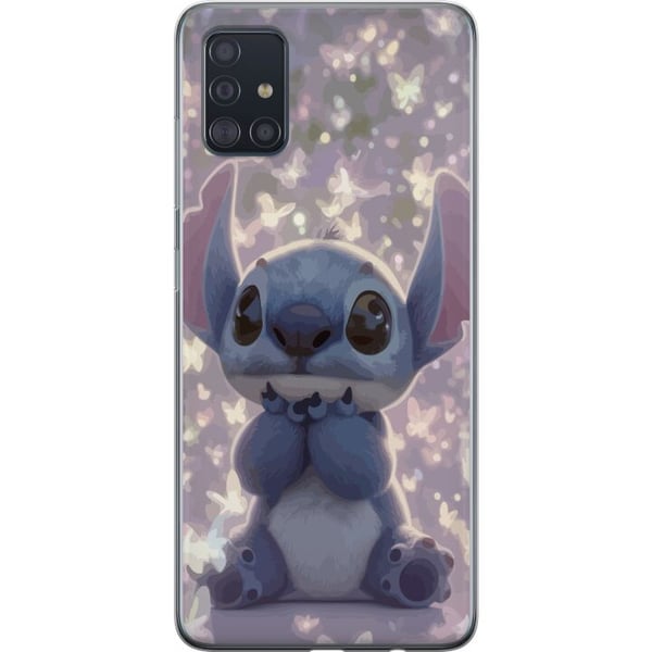 Kompatibel Mobilcover til Samsung Galaxy A51 Stitch med sommerfugle sød Disney kawaii blå rumvæsen sommerfugle magisk pastel drømmende motiv plakat